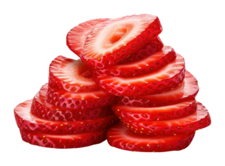 PNG Thinly sliced strawberries strawberry fruit slices.