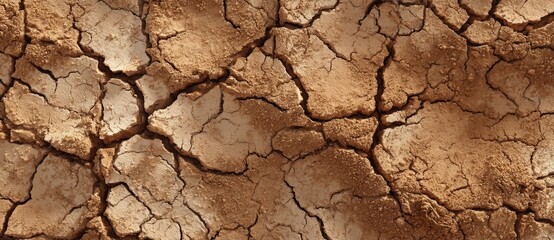 Fototapeta premium Drought: dry, cracked earth visible