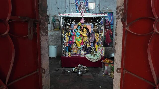 Pancha Ratna Govinda hindu temple deities statues, Puthia, Bangladesh