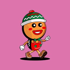 Trendy Christmas Gingerbread Character Vector Illustration