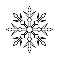 Snowflake Line Art Vector Illustration