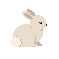 Obraz premium Simple vector illustration of a light brown rabbit on a white background in a side-view pose