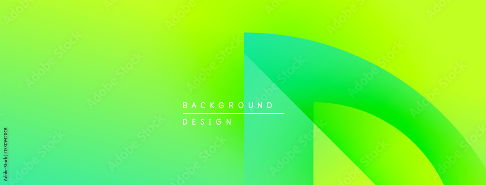 Aufkleber Bright green gradient background. Abstract shapes overlap, creating dynamic visual effect. Text reads background design. Simple, modern aesthetic.