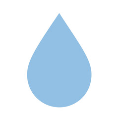 Simple illustration of a light blue teardrop shape on a plain white background
