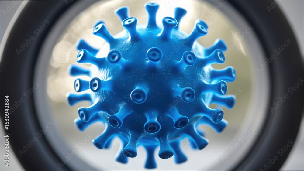 Poster Detailed Representation of a Microbe with Textural Elements and Symbols