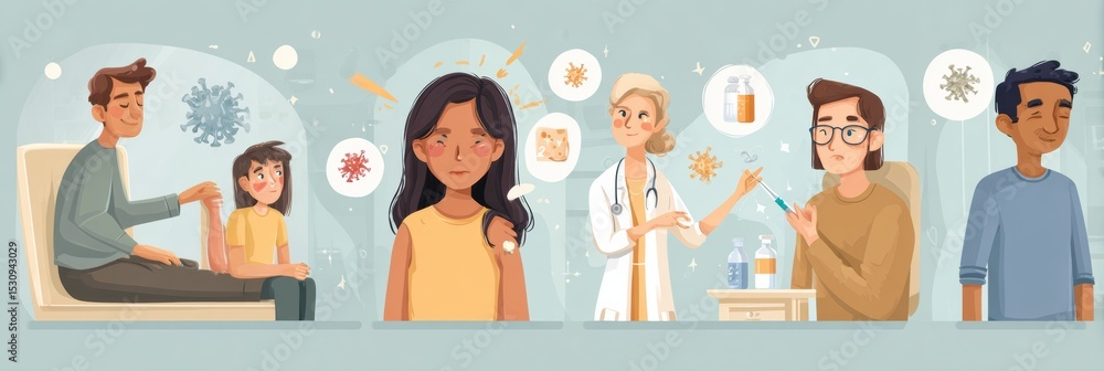 Poster understanding side effects and safety of vaccinations through informative infographic for public awa