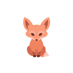 Fototapeta premium Simplified image of fox head and upper body in orange hues on white background