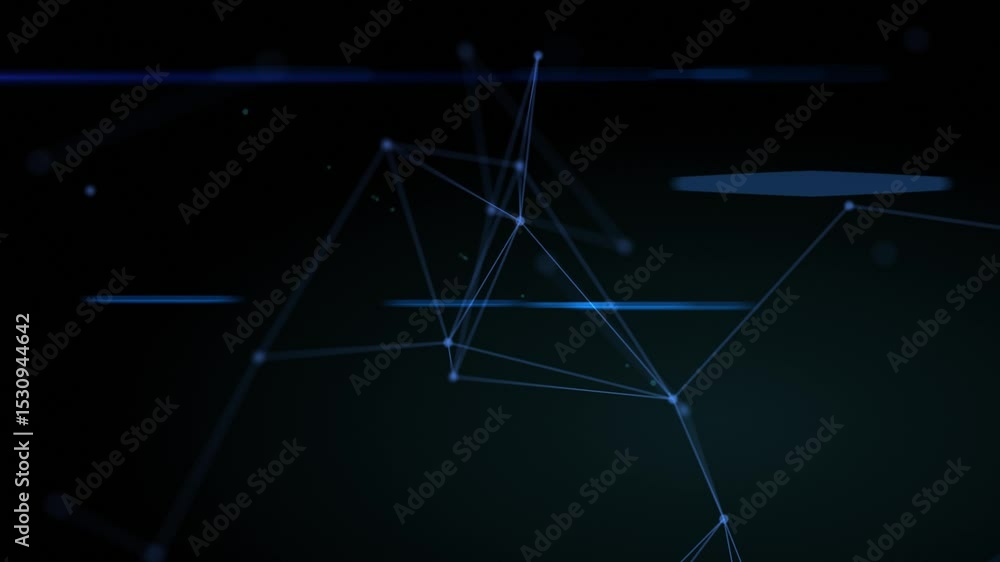 Poster abstract futuristic modern corporate background with plexus lines, dots and triangles, digital techn