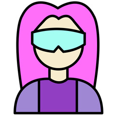 human robot cyberpunk icon