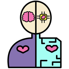 human robot cyberpunk icon