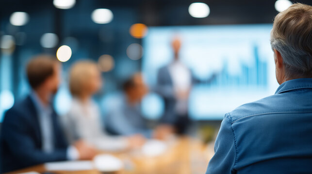 Collaborative Team Meeting with Productive Chart Presentation - Powered by Adobe