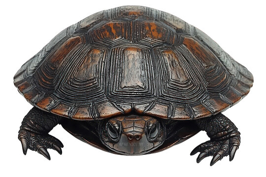 Top-down, brownish turtle with detailed shell