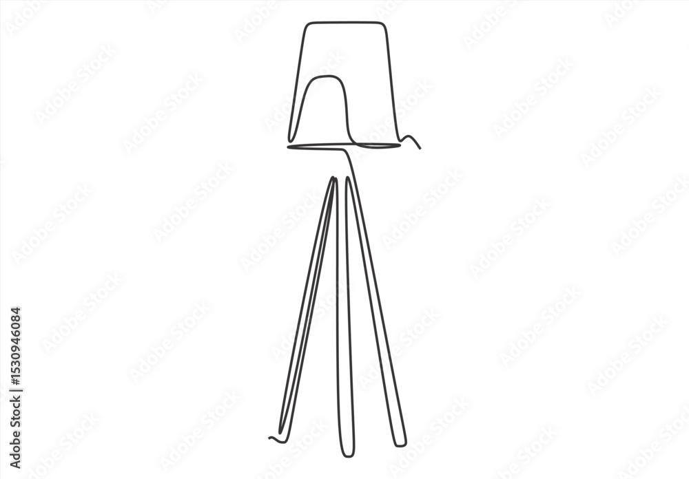 Poster minimalist floor lamp line drawing. continuous line. line icon-continuous line drawing. editable str