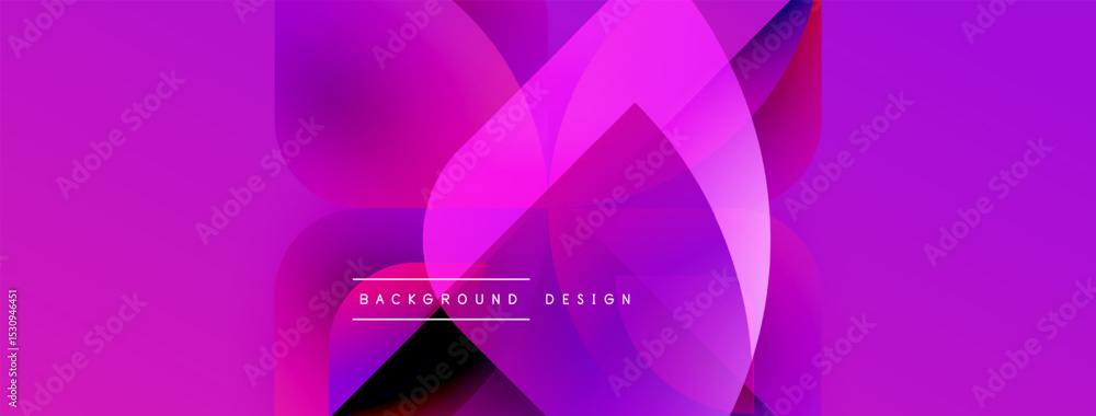 Poster Abstract pink background features overlapping petal shapes. Gradient colors create dynamic visual effect. Text reads background design.