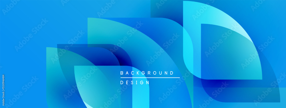 Aufkleber Abstract blue shapes overlap, creating dynamic visual effect. Modern design features gradient colors, text reads background design.