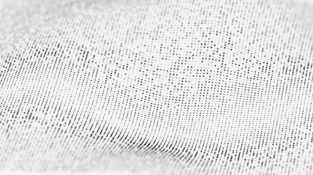 Abstract clean glowing wave of particles and dots moving on white background, big data visualization, futuristic and digital background, 3D, 4K, seamless loop