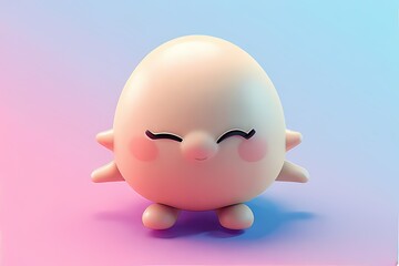 Chonky oval bean with tiny arms and a wink — simple, smooth, and huggable