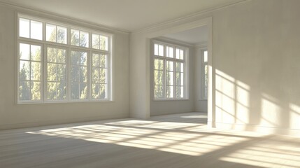 Fototapeta premium Empty room with sunlight