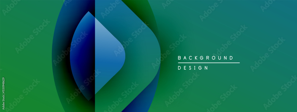Aufkleber Abstract gradient design. Blue, green hues blend smoothly. Minimalist composition, text reads background design. Modern aesthetic.
