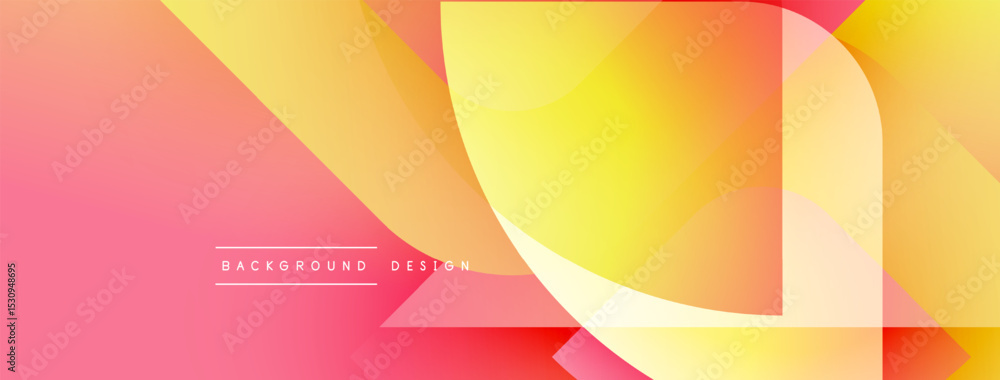 Poster Abstract gradient background. Warm colors blend, creating dynamic visual effect. Soft shapes overlap, forming modern design.