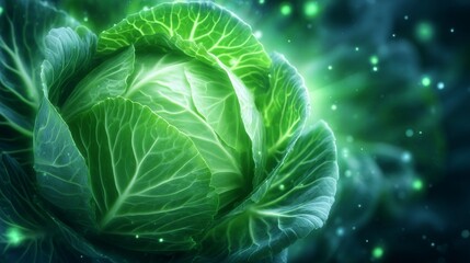 Obraz premium Fresh Green Lettuce Thriving in a Garden Bathed in Sunshine - Stock