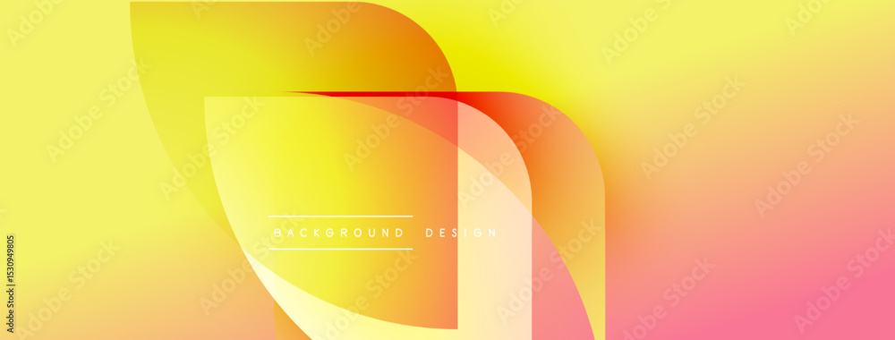 Poster Abstract gradient background. Fluid shapes overlap, creating warm color transitions. Design features yellow, orange, pink hues. Modern aesthetic.