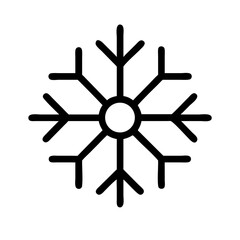 Obraz premium Geometric Snowflake Outline Icon: Geometric outline snowflake icon in black, great for winter, cold-themed graphics, and holiday branding.