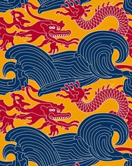 Pattern of a swimming dragon