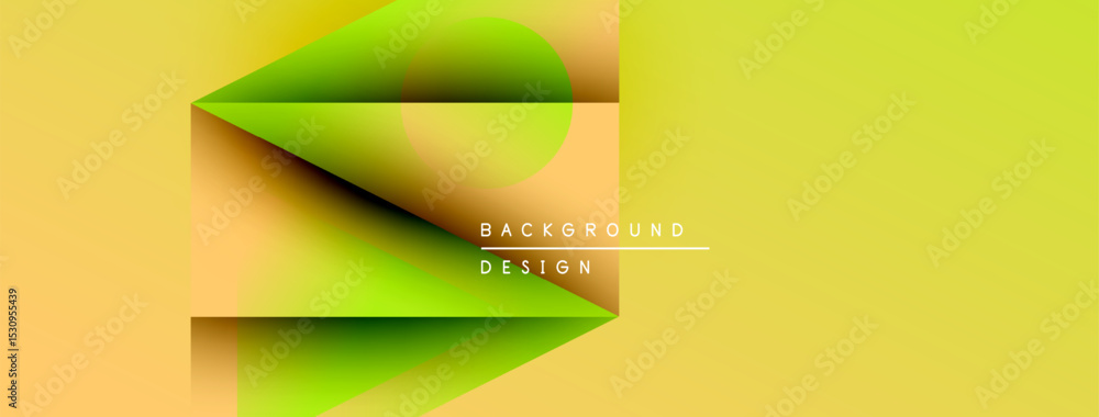 Aufkleber Abstract yellow, orange, green design. Geometric shapes create dynamic visual effect. Modern background suitable for presentations, websites.
