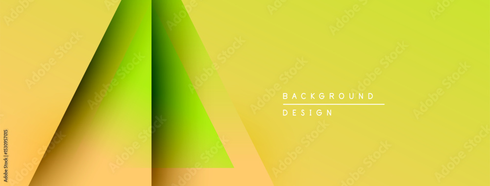 Aufkleber abstract geometric design. yellow, green layers create depth. minimalist style, modern aesthetic. cl