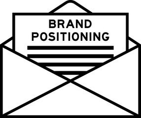 Envelope and letter sign with word brand positioning as the headline