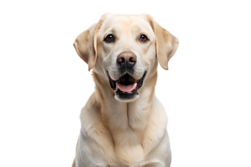A sitting Labrador Retriever dog with a transparent background. design iluustration