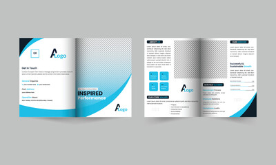 Modern Company Corporate Bifold Brochure Template for Business & HR Consultancy Services