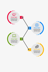 4 steps infographic flowchart design template vector
