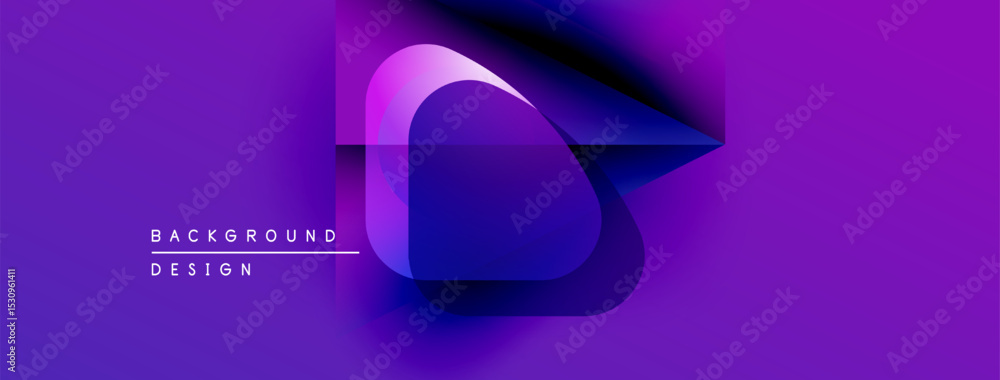 Aufkleber abstract purple design features overlapping shapes, gradients. modern aesthetic, vibrant colors crea