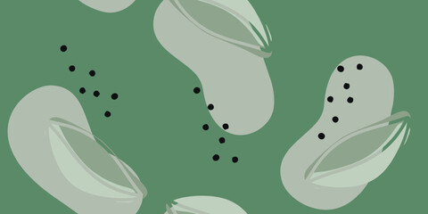 Abstract botanical pattern with organic shapes and minimalist style pattern