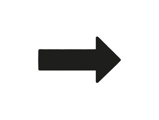 Black thick arrow pointing to the right against a white background  