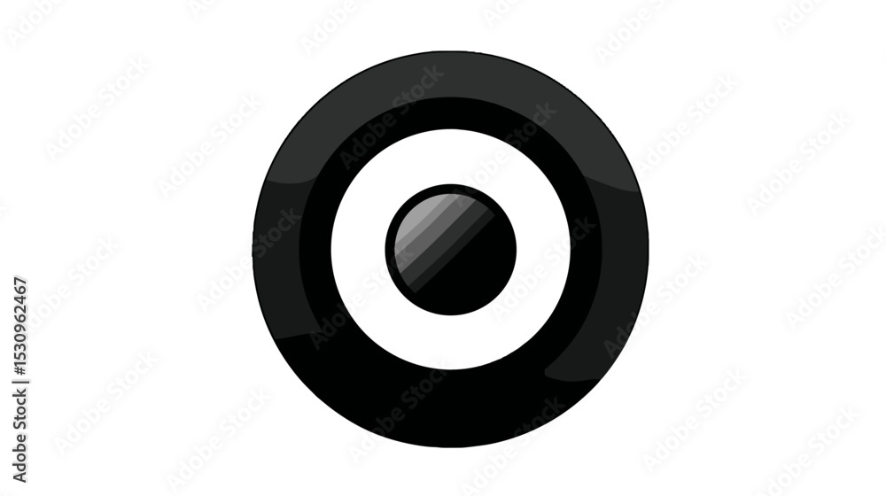 Poster black and white circular logo design with concentric patterns