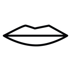 Mouth Icon Flat and Line Style