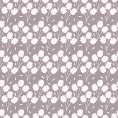 textile design with cute silhouette foliage pattern image

