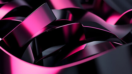 3d rendering of black and pink abstract geometric background. Scene for advertising, technology, showcase, banner, game, sport, cosmetic, business, metaverse. Sci-Fi Illustration. Product display