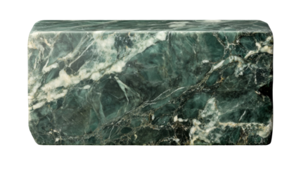 Title: Green Marble Block with Natural Veining on White Background High Resolution Stone Texture for Design and 3D Modeling