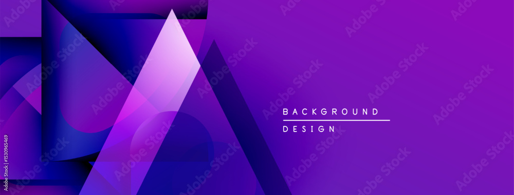 Poster Abstract purple gradients form geometric shapes. Modern design elements create dynamic visual texture. Minimalist aesthetic, suitable for backgrounds.