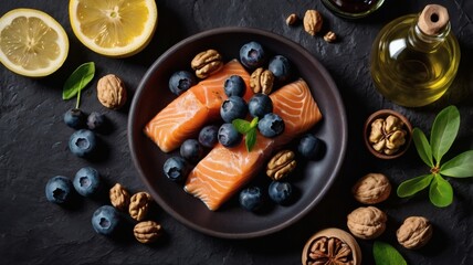 Salmon, Blueberry, Walnut, and Lemon Recipe: Healthy Diet Plan