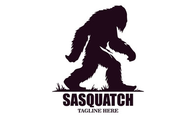 Sasquatch icon. Sasquatch vector illustration, bigfoot silhouette vector illustration and Bigfoot logo design