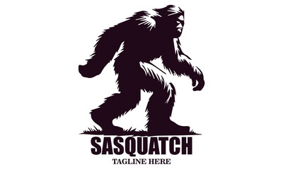 Obraz premium Sasquatch icon. Sasquatch vector illustration, bigfoot silhouette vector illustration and Bigfoot logo design