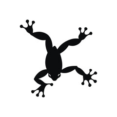 Jumping Frog Silhouette black and white vector design