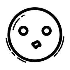 Outline-style emoji with wide, open eyes and a slightly open mouth with a drop below it, conveying desire, awe, or drooling. Representing intense desire, craving or being mesmerized by something