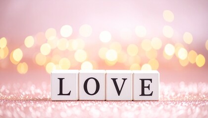 愛を意味する英語のフレーズLOVEの文字が書かれた透明なキューブブロック。 aiで生成	