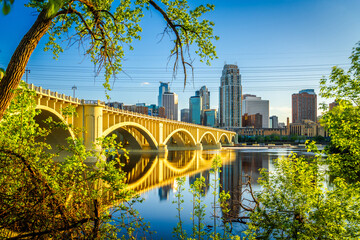 Minneapolis, Minnesota, USA Downtown City Skyline